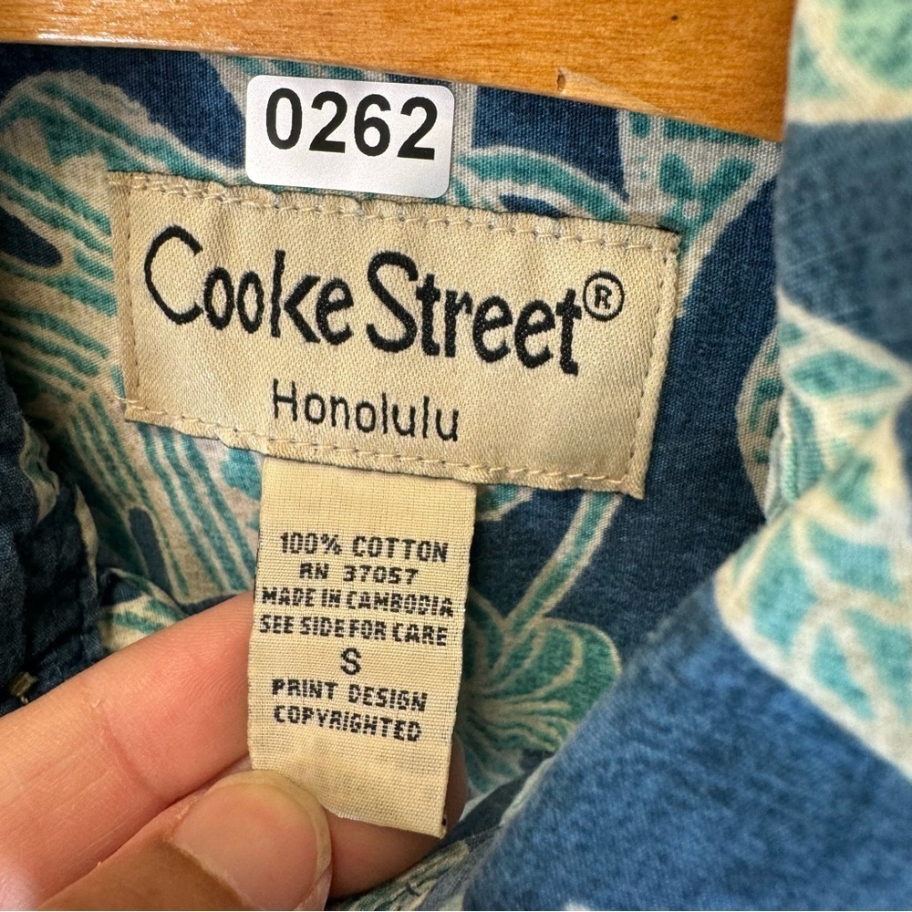 vintage Hawaiian Palm short sleeve button-down shirt blue men medium cotton - Picture 4 of 7
